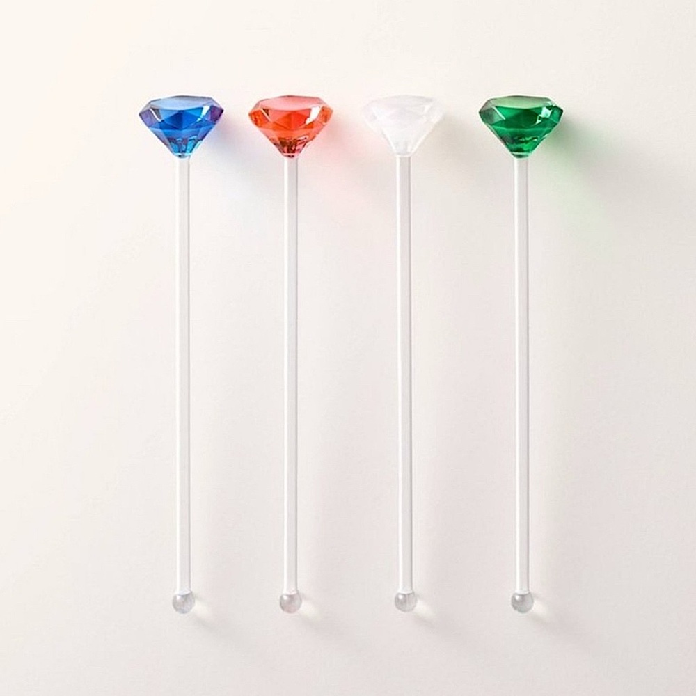 Kate Spade x Target 4 Piece Gem Stir Sticks Acrylic Colorful NWT